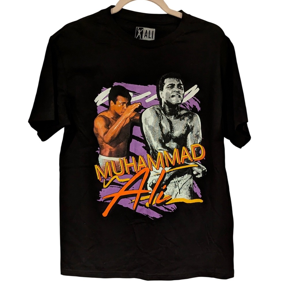 Muhammad‎ Ali Vintage Style Graphic T Shirt Black Size M Mens Boxing Legend